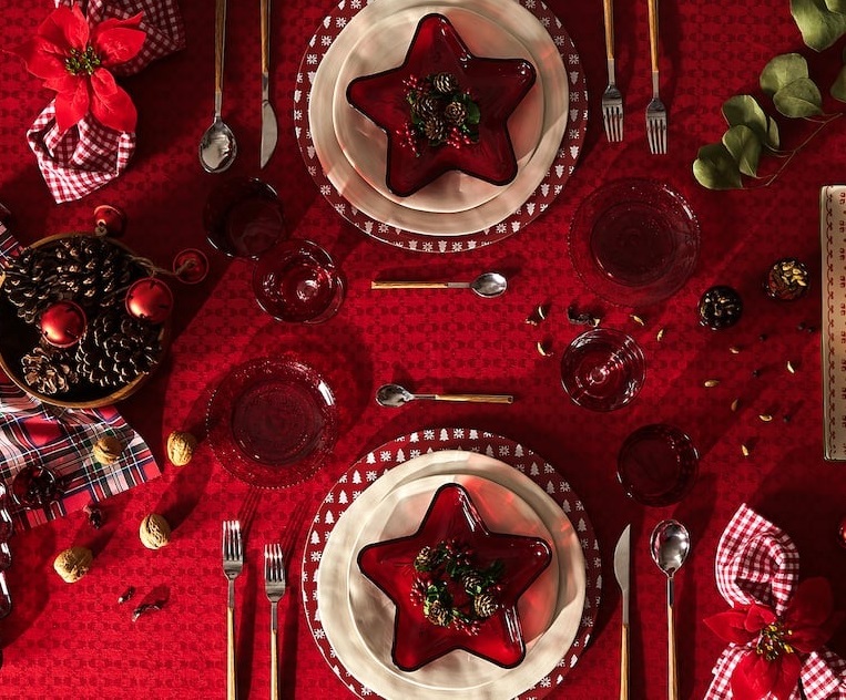 decoração de mesa de Natal